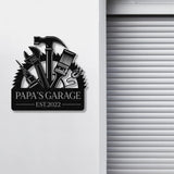 Personalized Papas Garage Metal Sign With Lights, Gift for Grandpa, Gift for Dad- Gearviral - Gearviral