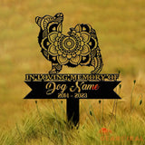 Personalized Papillion Mandala Garden Stake Zentangle Yard Art Dog Memorial Sign Outdoor Decor Pet Loss Sympathy Gift