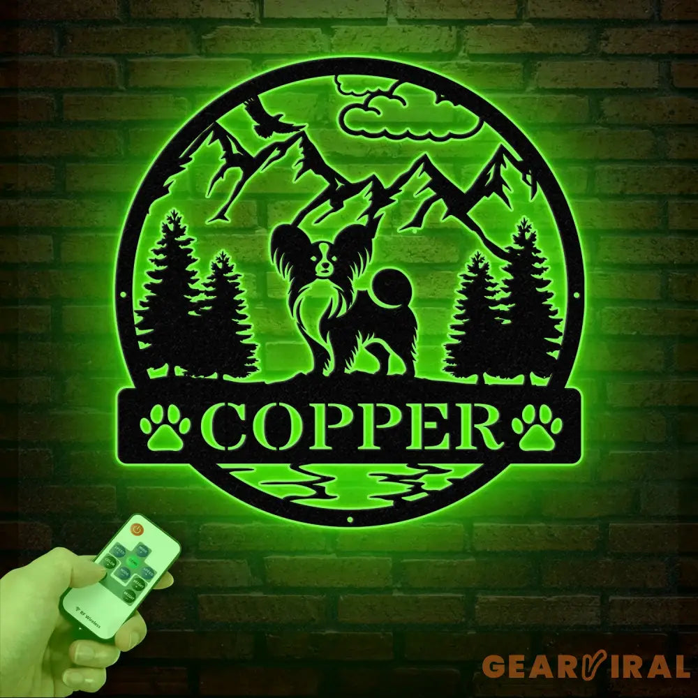 Personalized Papillon Metal Sign Custom Dog Name Sign Dog Memorial Gift Papillon Wall Decor Dog Lovers Wall Art Dog Mom