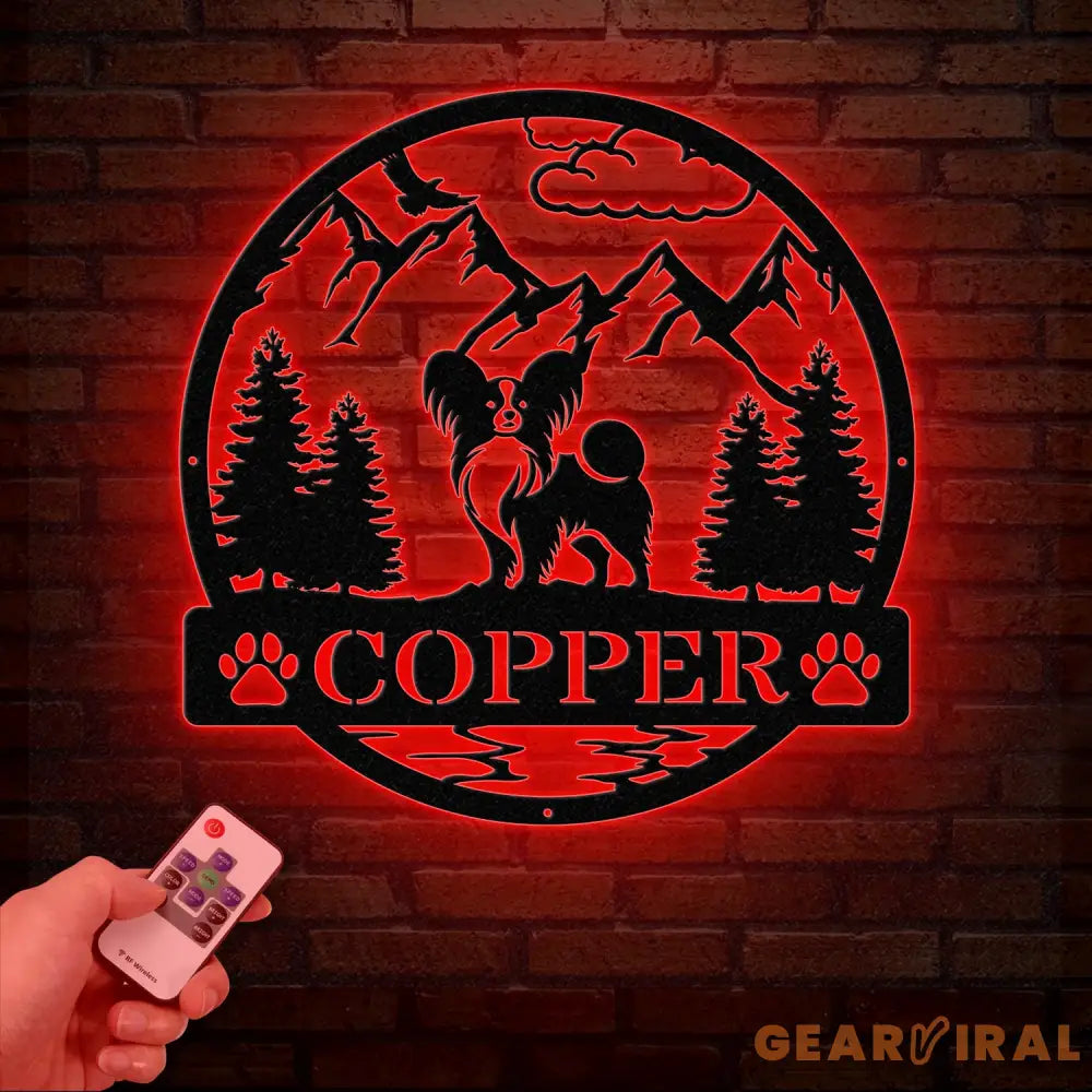 Personalized Papillon Metal Sign Custom Dog Name Sign Dog Memorial Gift Papillon Wall Decor Dog Lovers Wall Art Dog Mom