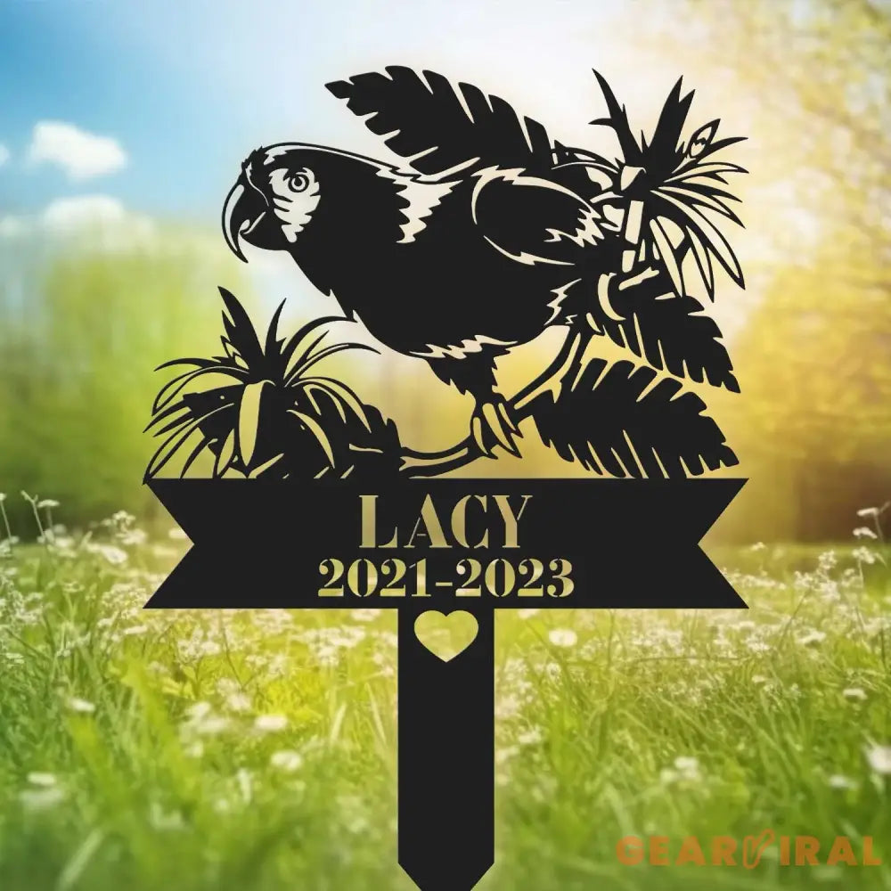 Personalized Parrot Memorial Stake - Parrot Loss - Sympathy Sign - Pet Grave Markers | GearViral