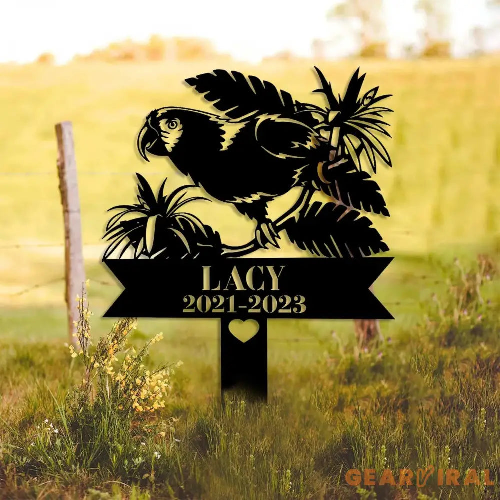Personalized Parrot Memorial Stake - Parrot Loss - Sympathy Sign - Pet Grave Markers | GearViral