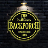 Personalized Patio Metal LED Sign - Custom Patio Welcome Sign - Personalize Patio Metal Sign - Patio Wall Decor