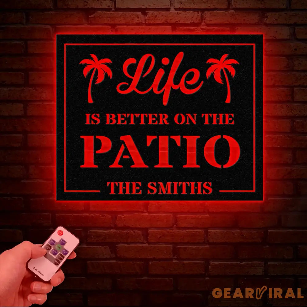 Personalized Patio Sign Life Is Better On The Patio Metal Sign Outdoor Decor Patio Wall Art Modern Rustic Patio Decor