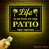 Personalized Patio Sign Life Is Better On The Patio Metal Sign Outdoor Decor Patio Wall Art Modern Rustic Patio Decor