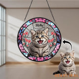 Personalized Pet Portrait Stained Glass Suncatcher Custom Cat Portrait from Photo Cat Art Suncatcher Pet Memorial Gift
