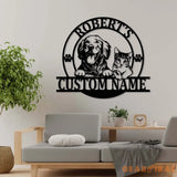 Personalized Pet Shop Sign Custom Logo Name Plaque Metal Wall Art Decor Door Wall Hanging - Cat & Dog - Welcome to Our