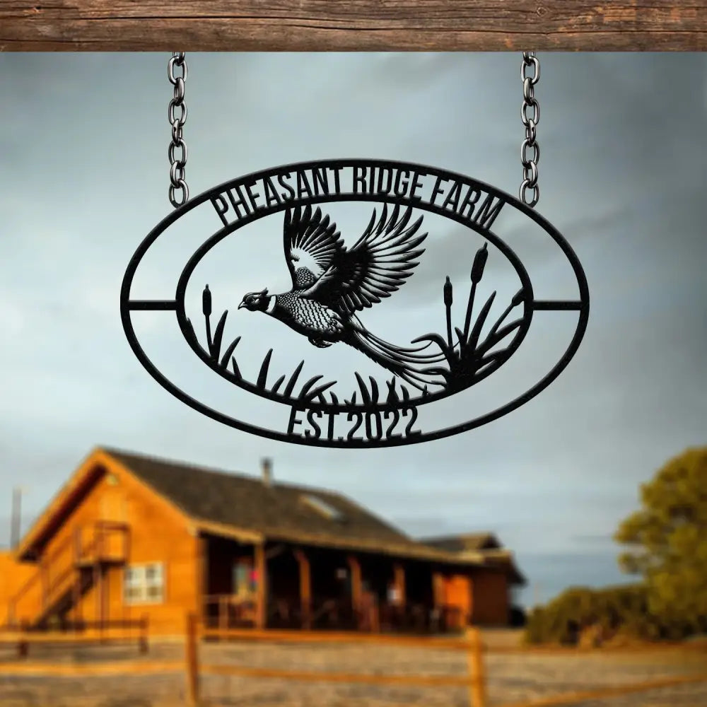 Personalized Pheasant Metal Sign Custom Pheasant Hunting Name Sign Wall Decor for Man Cave Hunter Gift for Dad Pheasant