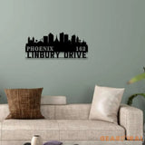 Personalized Phoenix city skyline Metal Address Sign Hanging Address Plaque house number Yard Outdoor Sign Garden Stake