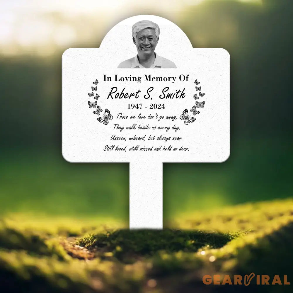 Personalized Photo Grave Marker - Temporary Outdoor Memorial Plaque Sympathy & Remembrance Sign Custom Grave Plaque for