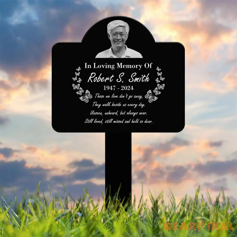 Personalized Photo Grave Marker - Temporary Outdoor Memorial Plaque Sympathy & Remembrance Sign Custom Grave Plaque for