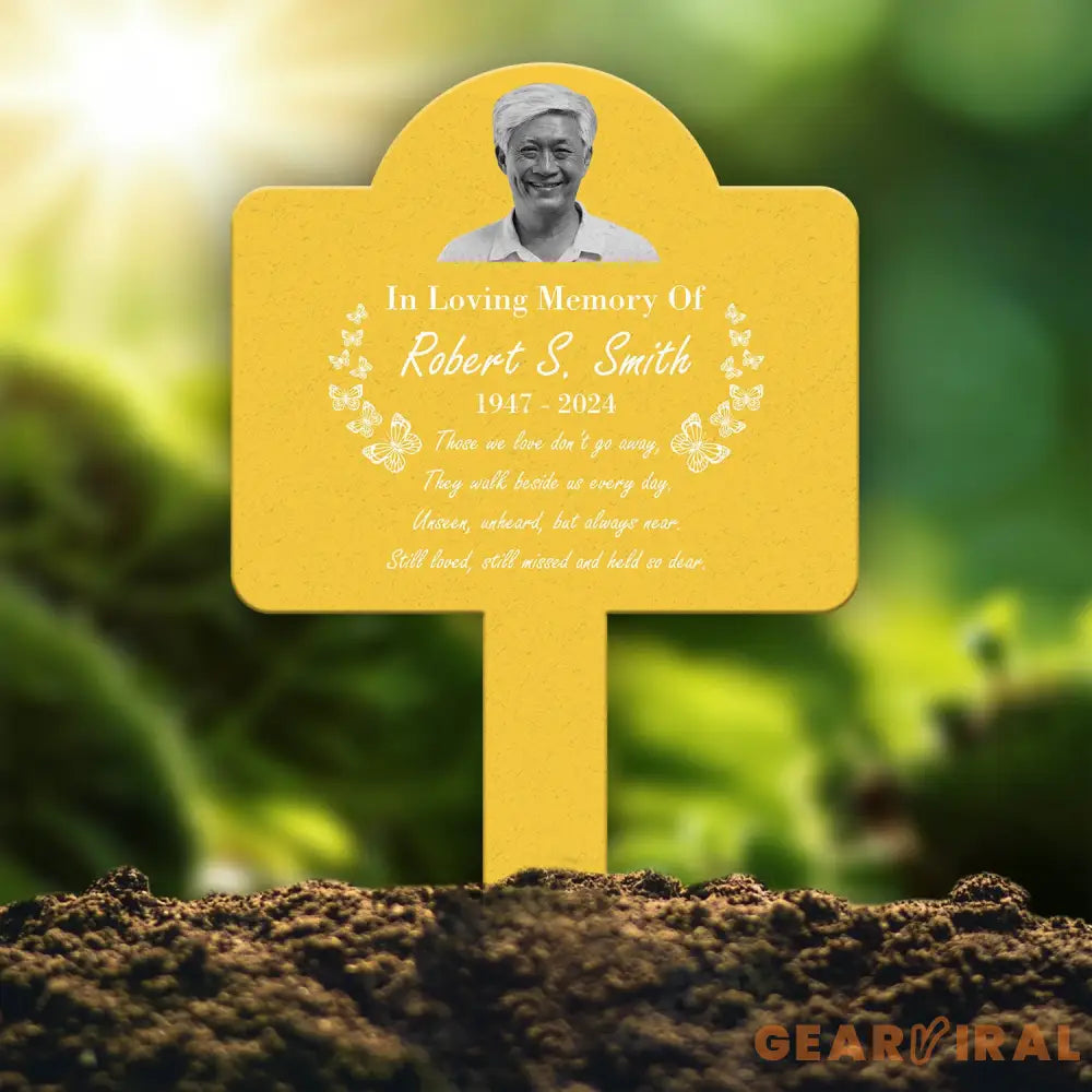 Personalized Photo Grave Marker - Temporary Outdoor Memorial Plaque Sympathy & Remembrance Sign Custom Grave Plaque for