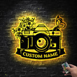 Personalized Photographer Metal Sign - Custom Camera Sign - Photo Studio Decor - Photographer Gift | GearViral