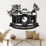 Personalized Photographer Metal Sign - Custom Camera Sign - Photo Studio Decor - Photographer Gift | GearViral