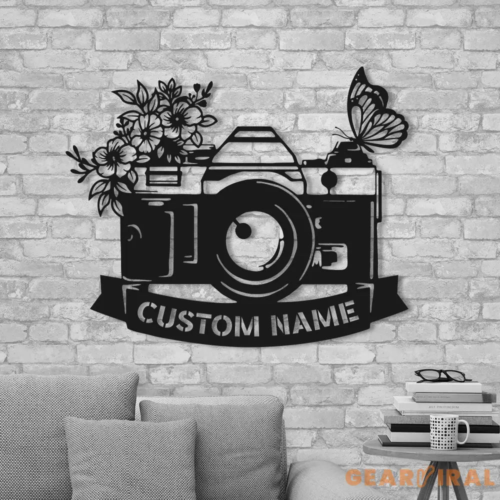 Personalized Photographer Metal Sign - Custom Camera Sign - Photo Studio Decor - Photographer Gift | GearViral