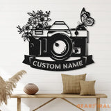 Personalized Photographer Metal Sign - Custom Camera Sign - Photo Studio Decor - Photographer Gift | GearViral