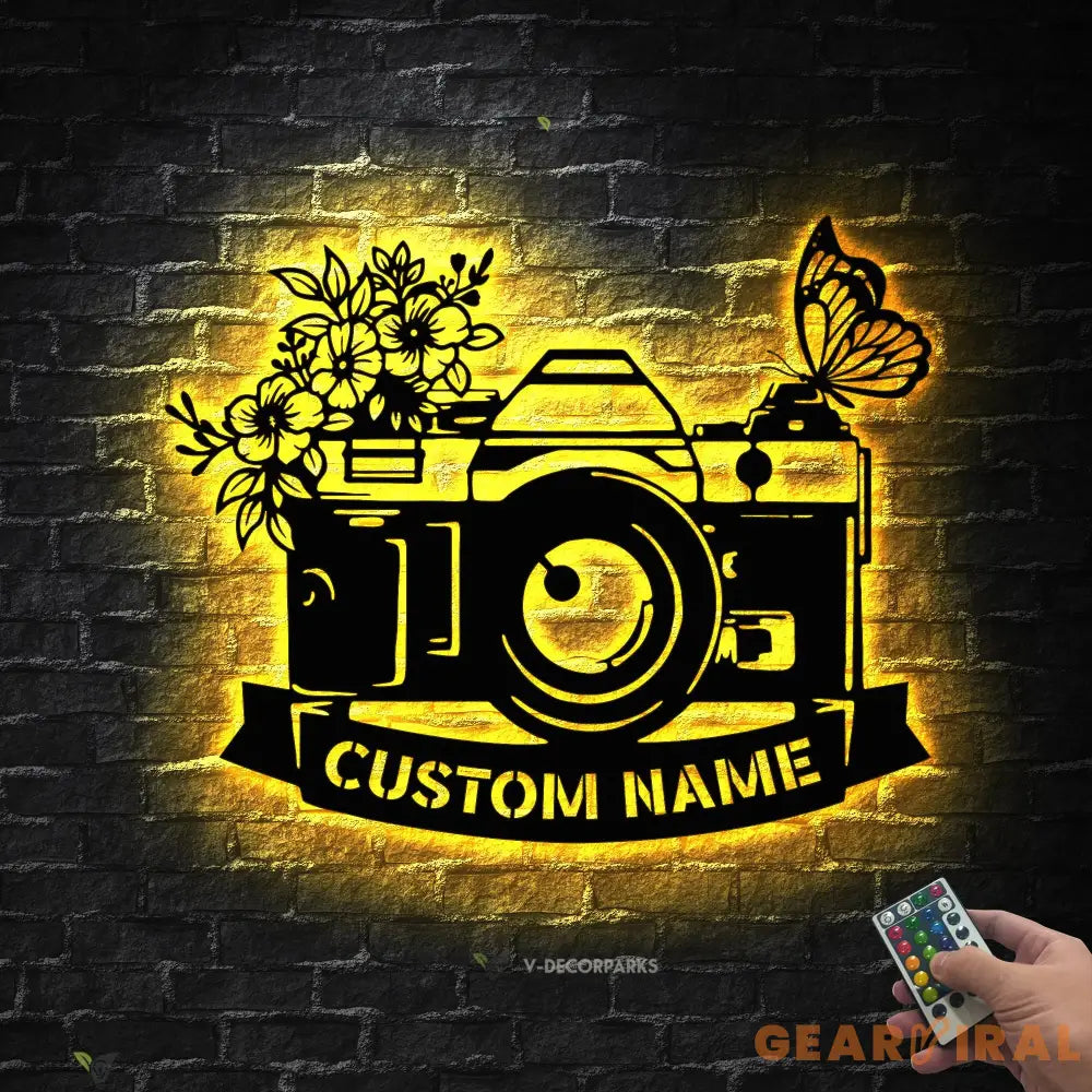 Personalized Photographer Metal Sign - Custom Camera Sign - Photo Studio Decor - Photographer Gift | GearViral
