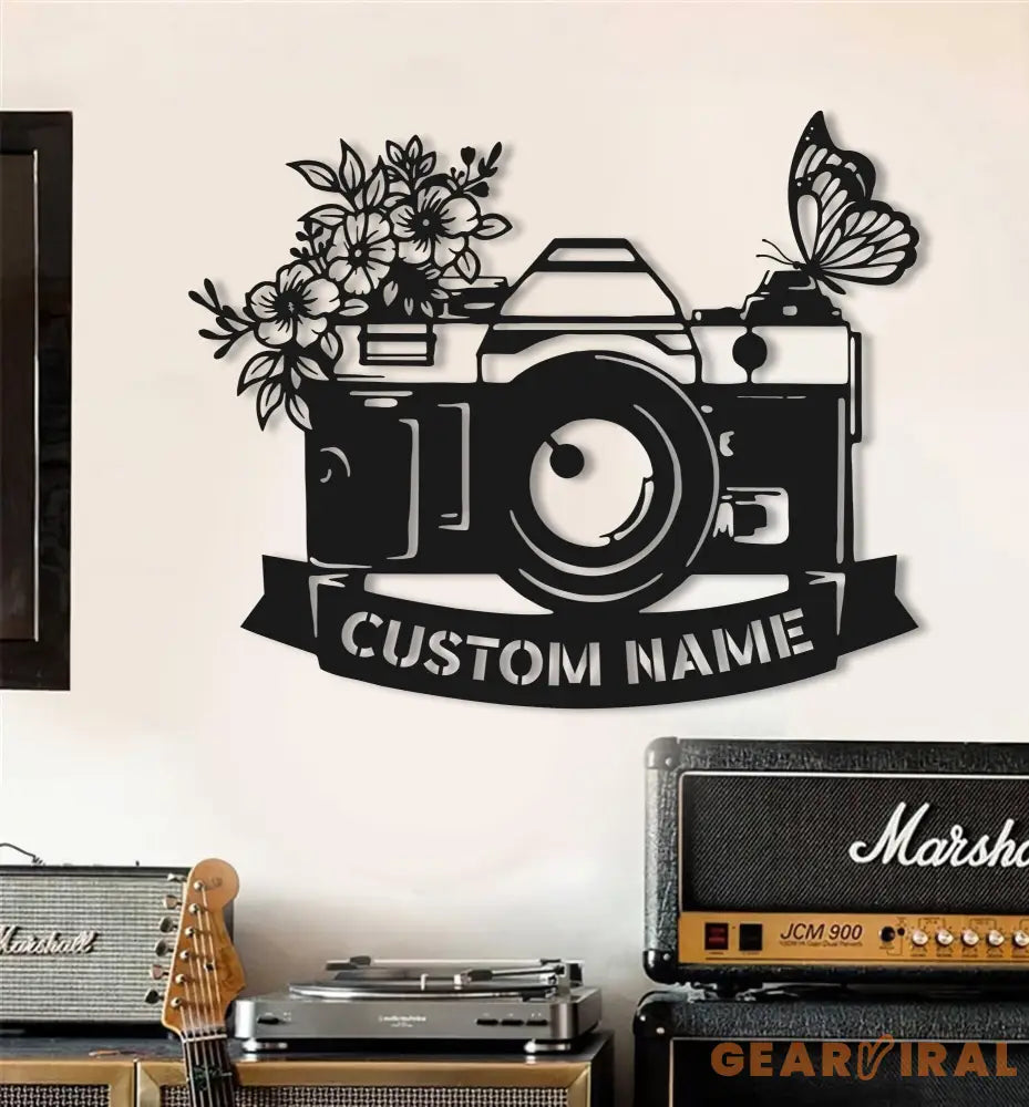 Personalized Photographer Metal Sign - Custom Camera Sign - Photo Studio Decor - Photographer Gift | GearViral