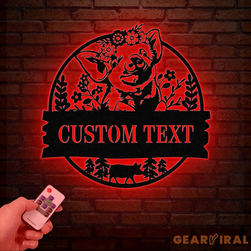 Personalized Pig Barn Metal Sign with Led Lights Pig Ranch Wall Art Pig Farm Sign Pig Wall Decor Farmer Name Sign