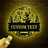 Personalized Pig Barn Metal Sign with Led Lights Pig Ranch Wall Art Pig Farm Sign Pig Wall Decor Farmer Name Sign