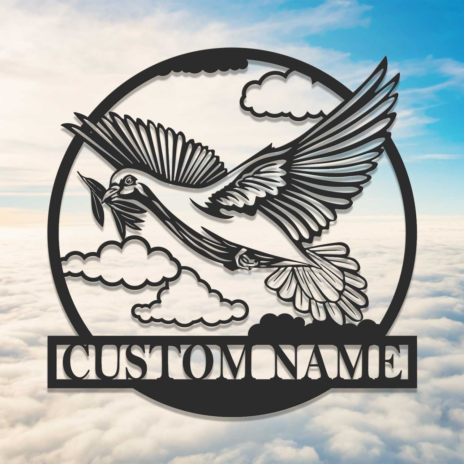 Personalized Pigeon Peace Bird Metal Wall Art LED Light - Custom Dove Pet Homing Bird Name Sign - Pigeon for Home Decor & Gift - Pigeon Lover | GearViral