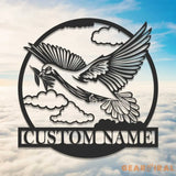 Personalized Pigeon Peace Bird Metal Wall Art LED Light - Custom Dove Pet Homing Bird Name Sign - Pigeon for Home Decor