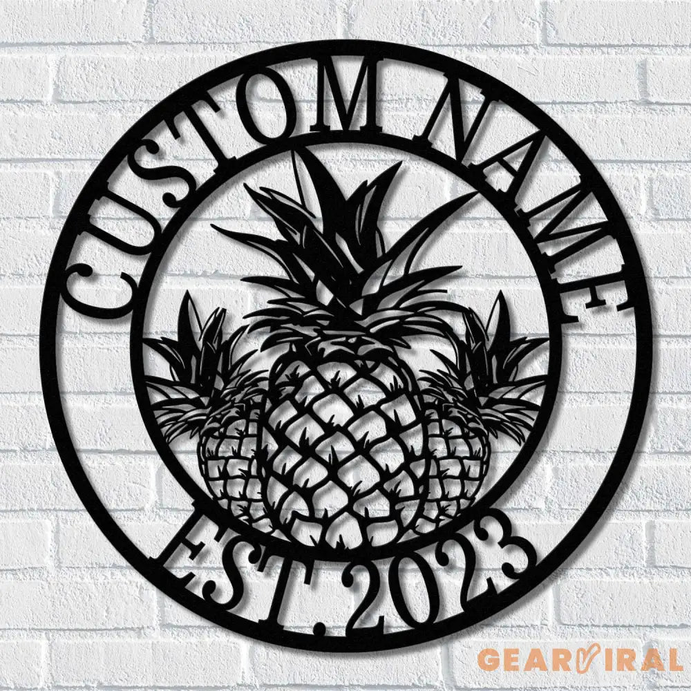 Personalized Pineapple Metal Sign - Pineapple Gift - Custom Pineapple sign - Pineapple Sign | GearViral