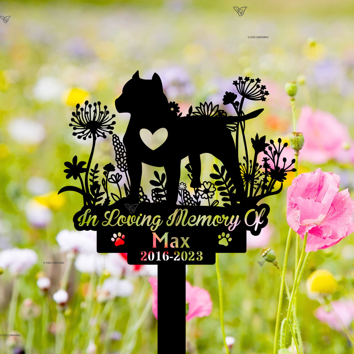 Personalized Pitbull Memorial Stake - Pit Bull Terrier Dog Garden Stake Sign - Custom Pitbull Name Yard Stake - Dog Memorial Marker American | GearViral
