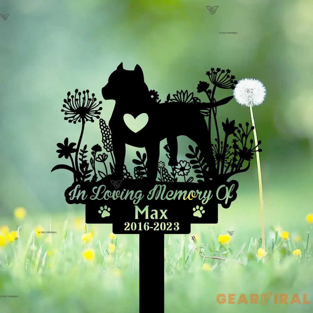 Personalized Pitbull Memorial Stake - Pit Bull Terrier Dog Garden Stake Sign - Custom Pitbull Name Yard Stake - Dog