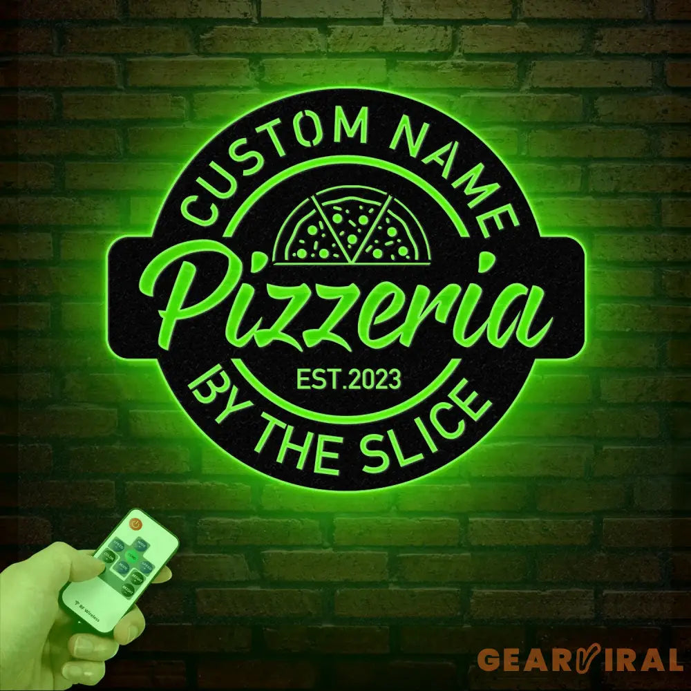 Personalized Pizza Sign Custom Pizzeria Metal Decor Restaurant & Shop Signage Business Logo Sign Kitchen Decor Gift for