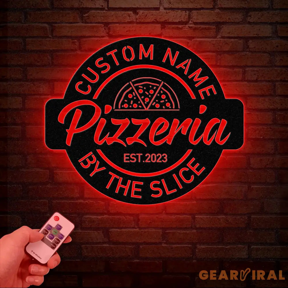 Personalized Pizza Sign Custom Pizzeria Metal Decor Restaurant & Shop Signage Business Logo Sign Kitchen Decor Gift for