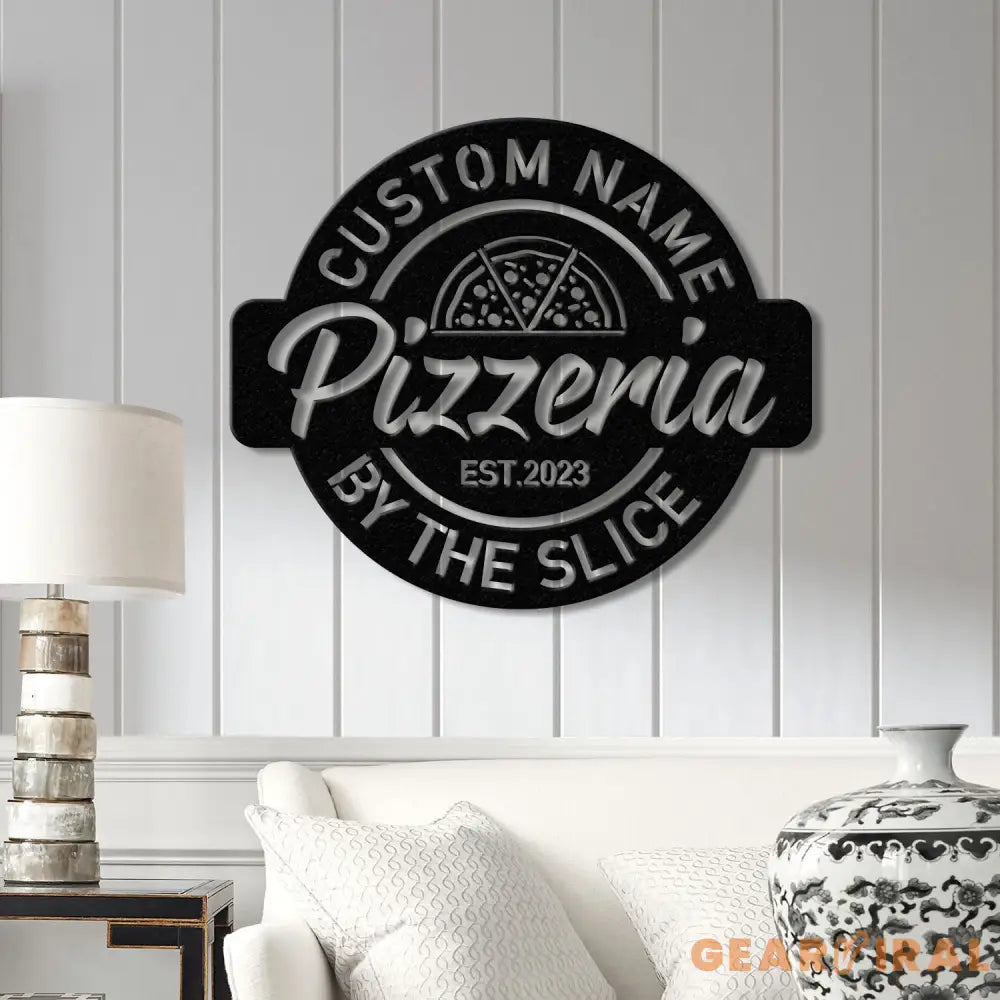 Personalized Pizza Sign Custom Pizzeria Metal Decor Restaurant & Shop Signage Business Logo Sign Kitchen Decor Gift for