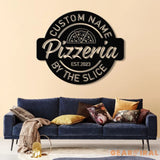 Personalized Pizza Sign Custom Pizzeria Metal Decor Restaurant & Shop Signage Business Logo Sign Kitchen Decor Gift for