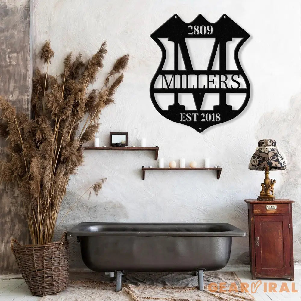 Personalized Police Sign for Home Metal Wall Art Police Officer Gifts for Men Police Gifts Metal Sign Police Badge