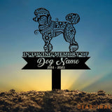 Personalized Poodle Mandala Garden Stake Zentangle Yard Art Dog Memorial Sign Outdoor Decor Pet Loss Sympathy Gift