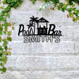 Personalized Pool Bar Metal Sign LED Outdoor Wall Decor Pool Signs for Outdoor Personalized Custom Backyard Oasis Sign