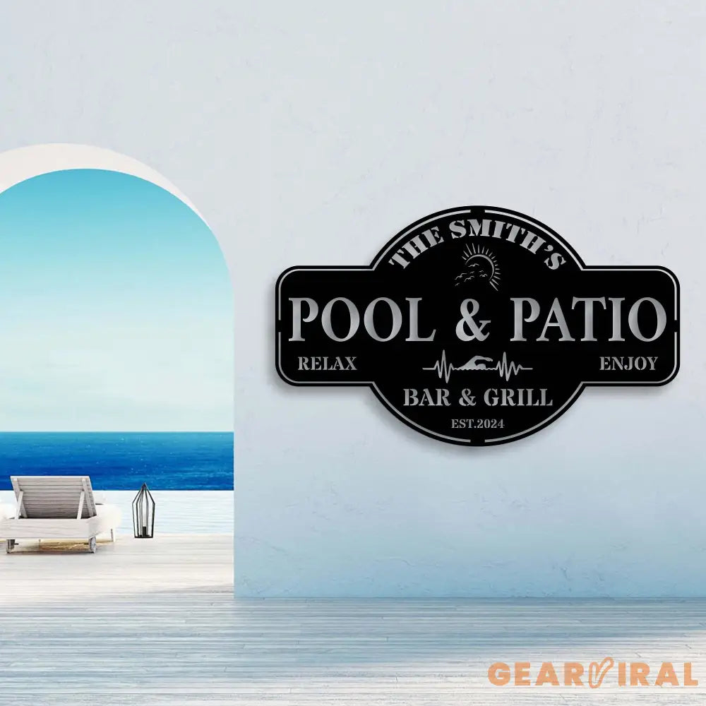 Personalized Pool & Patio Sign - Custom Pool Sign - Backyard Pool Decor - Swimming Pool Decor | GearViral