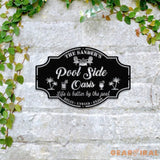 Personalized Poolside Paradise Sign LED Light Custom Backyard Pool Sign Family Welcome Sign Aloha Palm Tree Decor Beach