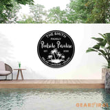 Personalized Poolside Paradise Sign LED Light Custom Pool Sign Backyard Pool Decor Backyard Sign Poolside Decor