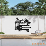 Personalized Puerto Rico Flag Metal Wall Art LED Light Custom Puerto Rico Lover Name Sign Decor Born in Puerto Rico