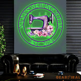 Personalized Purple Sewing Machine With Flower Sign Custom Quilting Sign For Sewing Room Decor Sewing Machine Sign Gift