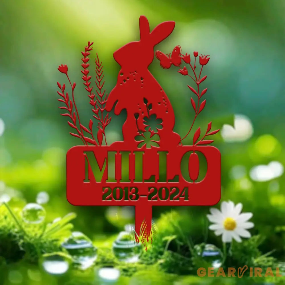 Personalized Rabbit Bunny Memorial Stake Bunny Grave Marker Metal Garden Stake Remembrance Sign Bunny Lover Sympathy