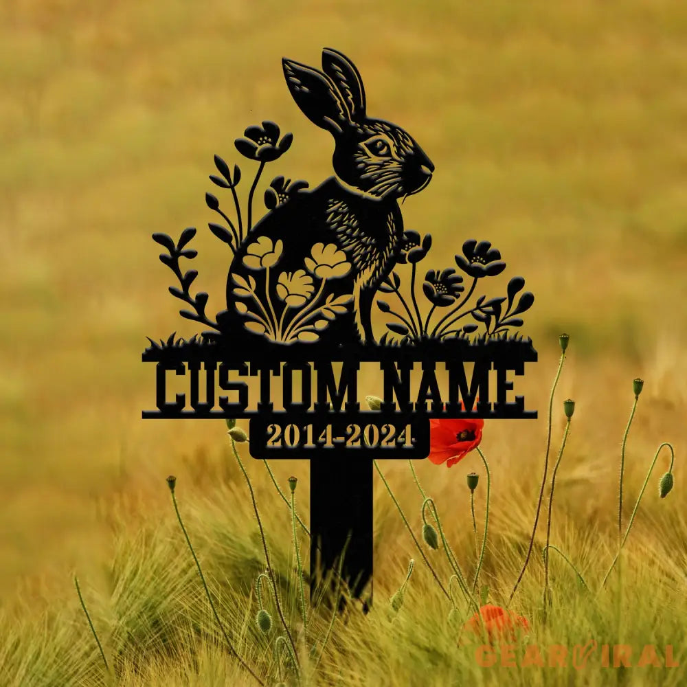 Personalized Rabbit Bunny Memorial Stake Bunny Grave Marker Metal Garden Stake Remembrance Sign Bunny Lover Sympathy
