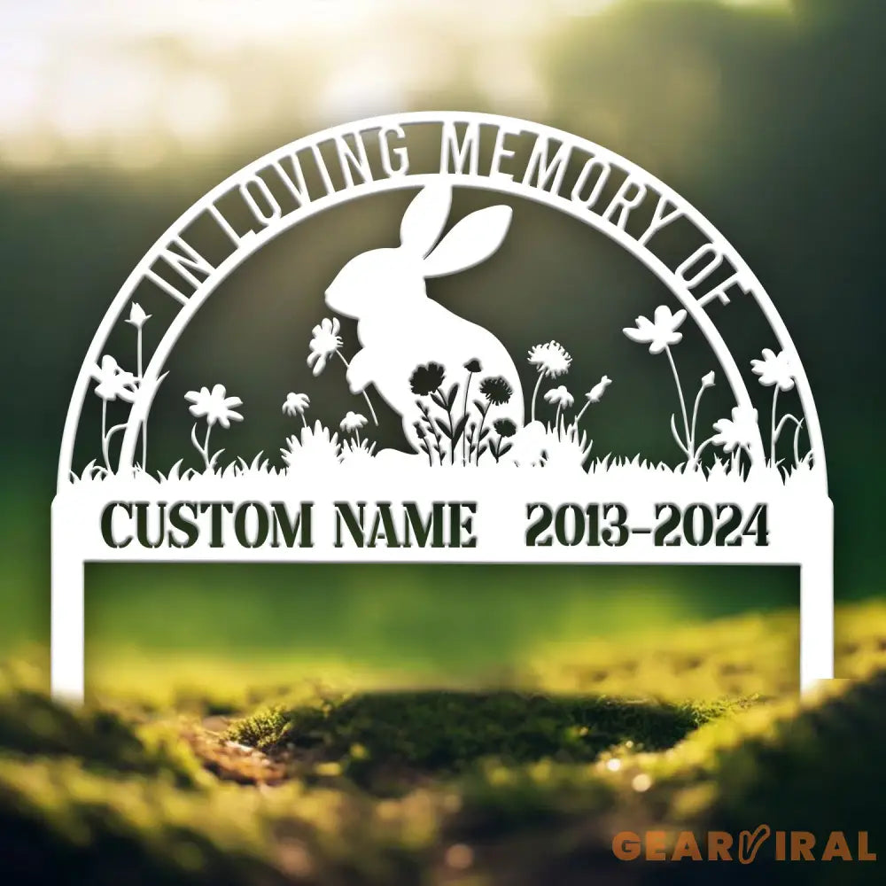 Personalized Rabbit Bunny Memorial Stake Bunny Grave Marker Metal Garden Stake Remembrance Sign Bunny Lover Sympathy