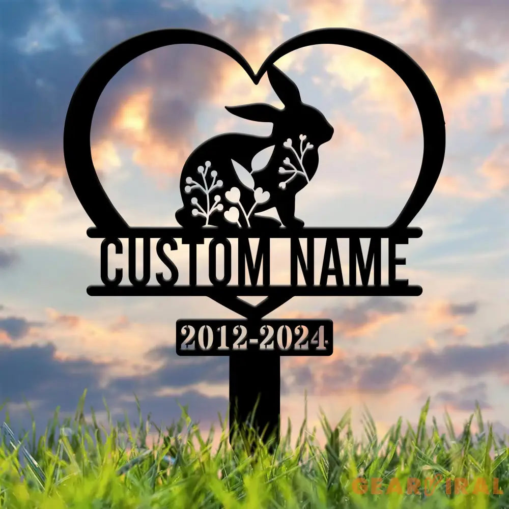 Personalized Rabbit Bunny Memorial Stake Bunny Grave Marker Metal Garden Stake Remembrance Sign Bunny Lover Sympathy