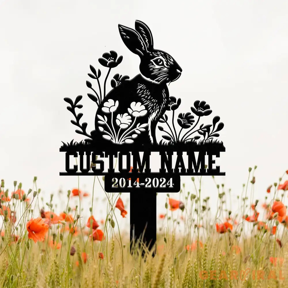 Personalized Rabbit Bunny Memorial Stake Bunny Grave Marker Metal Garden Stake Remembrance Sign Bunny Lover Sympathy