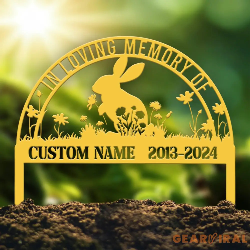 Personalized Rabbit Bunny Memorial Stake Bunny Grave Marker Metal Garden Stake Remembrance Sign Bunny Lover Sympathy