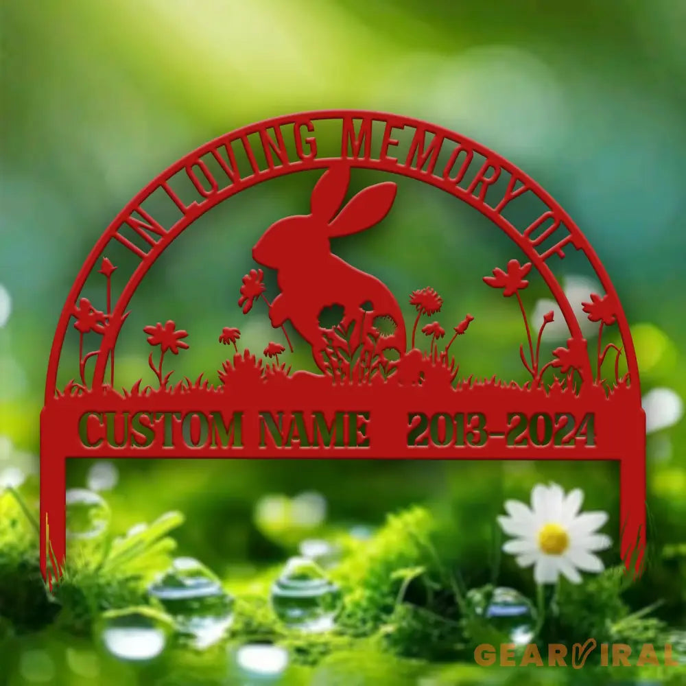 Personalized Rabbit Bunny Memorial Stake Bunny Grave Marker Metal Garden Stake Remembrance Sign Bunny Lover Sympathy