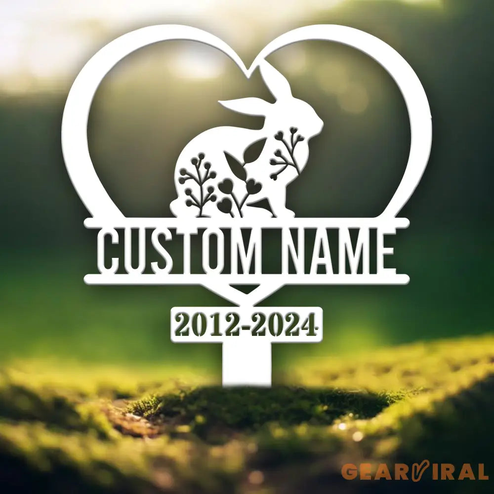Personalized Rabbit Bunny Memorial Stake Bunny Grave Marker Metal Garden Stake Remembrance Sign Bunny Lover Sympathy