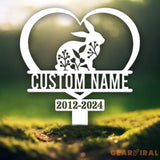 Personalized Rabbit Bunny Memorial Stake Bunny Grave Marker Metal Garden Stake Remembrance Sign Bunny Lover Sympathy